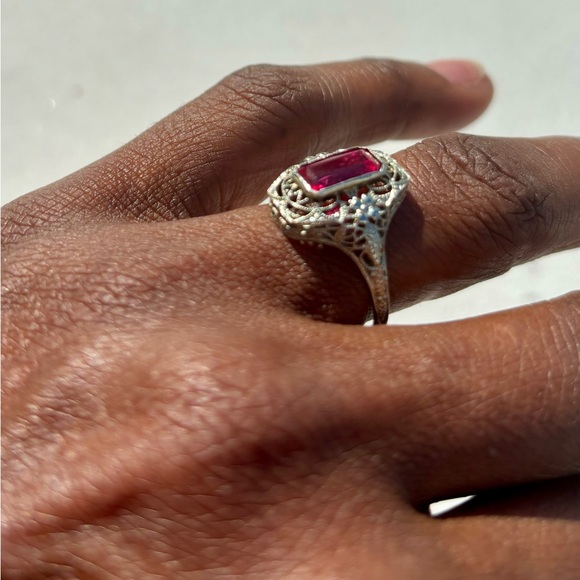 Stunning Vintage filigree 14 karat ring - Picture 7 of 8